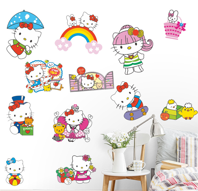 Decal kitty cầu vồng
